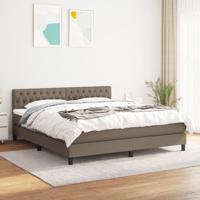 Boxspring met matras stof taupe 180x200 cm - thumbnail