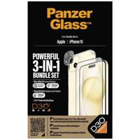 PanzerGlass 3-in-1-Pack B1172+2809 Screenprotector (glas) Apple IPhone 15 1 stuk(s) - thumbnail