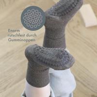 GoBabyGo antislip sokjes wol forest green-1-2 jaar - thumbnail