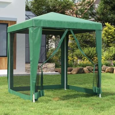 Partytent met 4 mesh zijwanden 2x2 m HDPE groen Partytent met 4 mesh zijwanden 2x2 m HDPE groen