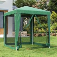 Partytent met 4 mesh zijwanden 2x2 m HDPE groen - thumbnail