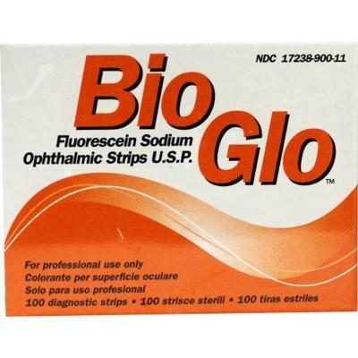 Bausch & Lomb Bio glo fluorescine strips 100 Stuks