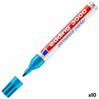 Permanente markeerstift Edding 3000 Licht Blauw (10 Stuks) - thumbnail