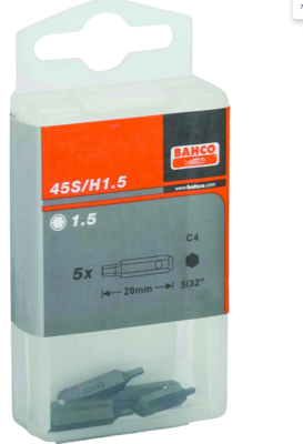 Bahco 2xbits hex 2x20 mm 5/32" | 45S/H2-2P
