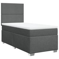 Boxspring met matras stof donkergrijs 140x200 cm - thumbnail