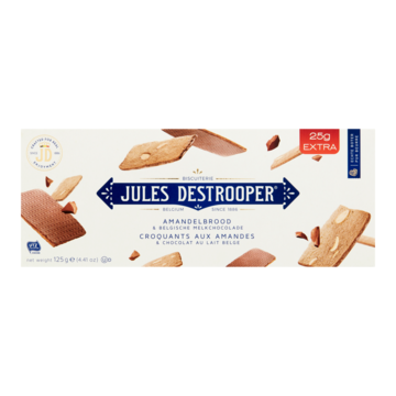 Jules Destrooper Fijne Amandelkoekjes Melkchocolade 125 g bij Jumbo