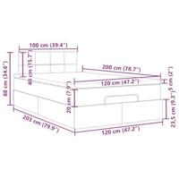 Ottoman bed met matras en LED's 120x200cm fluweel zwart - thumbnail