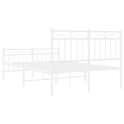 Bedframe met hoofd- en voeteneinde metaal wit 120 x 190 cm - thumbnail