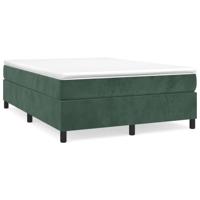 Boxspring met matras fluweel donkergroen 140x190 cm - thumbnail