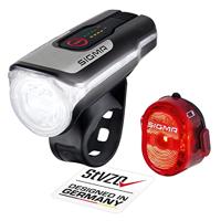 Sigma AURA 80 / Nugget Set Fietsverlichtingsset LED werkt op een accu Zwart - thumbnail