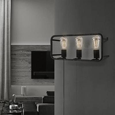 Wandlamp Weave 45/15/20cm, Zwart, Muurlamp gemaakt van metaal, geschikt voor E27 LED lichtbron, wandlamp geschikt voor woonkamer, slaapkamer