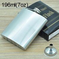 196mL (7oz) Outdoor sporten handige Home reizen wilde RVS draagbare Hip Flask(with Small Funnel) (Zilveren 196 mL (7 oz)) - thumbnail