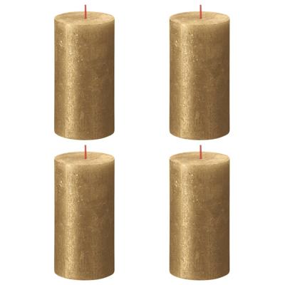 Bolsius stompkaars shimmer 130/68 gold a4