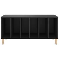 Platenkast 100x38x48 cm bewerkt hout zwart - thumbnail