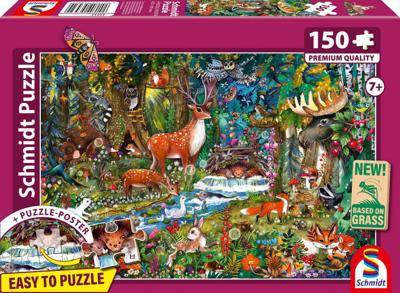 Puzzel - SCHMIDT SPIELE - Dieren van de Europese bossen - 150 stukjes - Vanaf 7 jaar