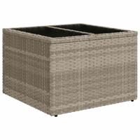 10-delige Loungeset met kussens poly rattan lichtgrijs - thumbnail