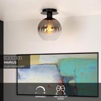 Lucide MARIUS - Plafonnière - 1xE27 - Zwart - thumbnail