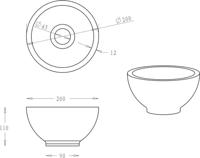 Wiesbaden Raw waskom rond 20x11 cm hardsteen gezoet 39.3510 - thumbnail