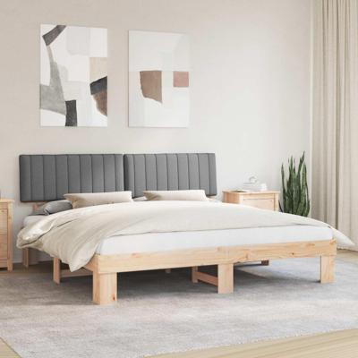 Bedframe met Gevoerd Hoofdgedeelte Lichtgrijs 200 x 200 cm