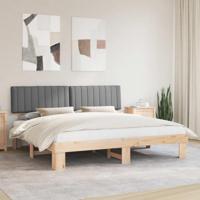 Bedframe met Gevoerd Hoofdgedeelte Lichtgrijs 200 x 200 cm - thumbnail