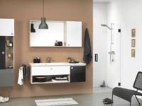 Sealskin Nisdeur &apos;I Am&apos; 90X200 cm Mat Zwart Helder Antikalk Glas - thumbnail