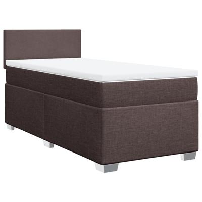 Boxspring met matras stof donkerbruin 90x200 cm
