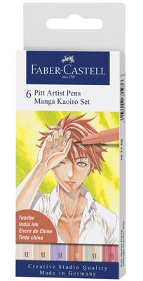 Faber Castell fc-167168 tekenstift faber-castell pitt artist pen manga 6-delig etui kaoiro