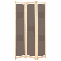 VidaXL Kamerscherm met 3 panelen 120x170x4 cm stof bruin - thumbnail