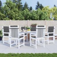 Stoelkussens 6 st lage rug 100x50x4 cm stof gemêleerd antraciet - thumbnail