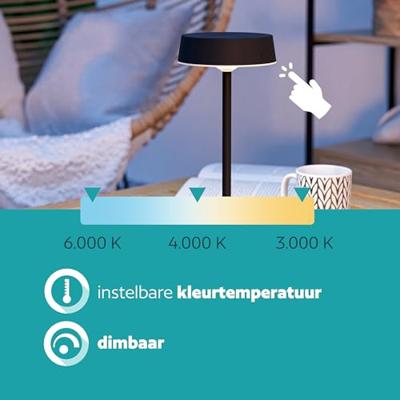 Eglo Strakke tafellampSimeri hybride zwart - 75876