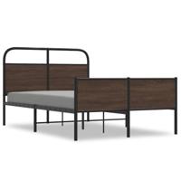 Bedframe zonder matras bewerkt hout bruin eikenkleur 135x190 cm - thumbnail