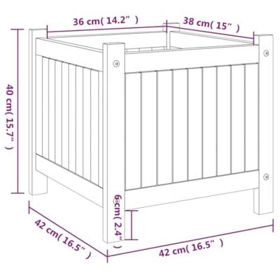 VidaXL Plantenbak met voering 42x42x40 cm massief acaciahout
