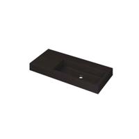 INK Momento Wastafel Quartz Wasbak Rechts Zonder Kraangat - 1000x450x90 mm - Quartz Zwart - thumbnail