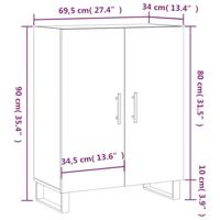 Dressoir 69,5x34x90 cm bewerkt hout grijs sonoma eikenkleurig - thumbnail