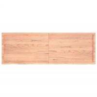 Tafelblad 180x60x6 cm behandeld massief eikenhout lichtbruin - thumbnail