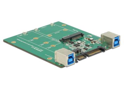 Delock 62732 Converter SATA / USB 3.1 Type-B female > M.2 / mSATA-sleuf Delock 62732 Converter SATA / USB 3.1 Type-B female > M.2 / mSATA-sleuf