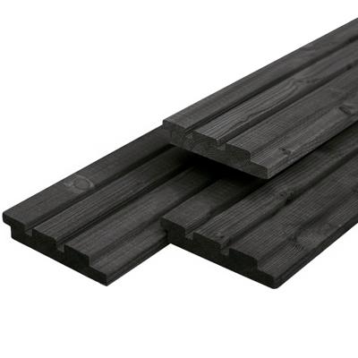 Triple profiel Midden-Europees vuren zwart gespoten 2,2x14,0x300 cm Tuindeco - Tuindeco