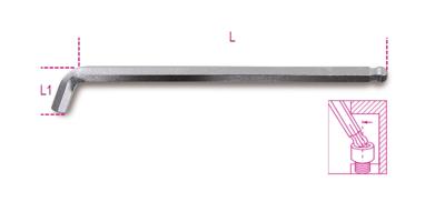 Beta Haakse zeskant stiftsleutels met kogelkop, 110°, extra-korte uitvoering aan een zijde 96BPA 4 - 000961964