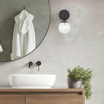 Brilliant Zwarte wandlampGitse rond - 99906/76