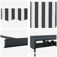 Luifel uittrekbaar 4,5x3 m stof en aluminium antraciet en wit - thumbnail