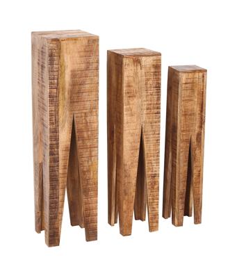 Artistiq Zuil 'Fleur' Mangohout, Set van 3 stuks Artistiq Zuil 'Fleur' Mangohout, Set van 3 stuks