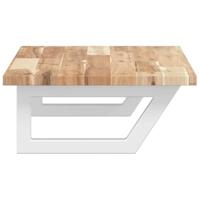 Badkamer wandschap staal en massief acaciahout - thumbnail