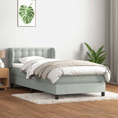 Boxspring met matras fluweel lichtgrijs 80x210 cm