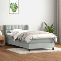 Boxspring met matras fluweel lichtgrijs 80x210 cm - thumbnail