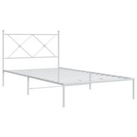 Bedframe met hoofdbord metaal wit 107x203 cm - thumbnail