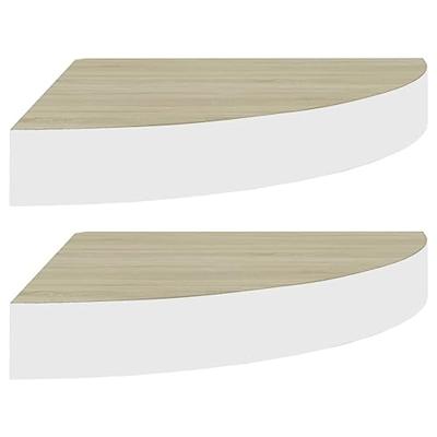 VidaXL Hoekwandschappen 2 st 35x35x3,8 cm mdf eikenkleurig en wit VidaXL Hoekwandschappen 2 st 35x35x3,8 cm mdf eikenkleurig en wit