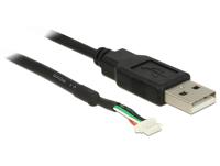 Delock USB-kabel USB 2.0 USB-A stekker, Shrouded header 4-polig 1.50 m Zwart 95986 - thumbnail