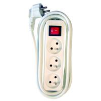 CHACON Stekkerdoos met schakelaar 3 stekkers 16A 1,5m wit - thumbnail