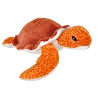 Wild Republic knuffel schildpad junior 38 cm pluche oranje/wit - thumbnail