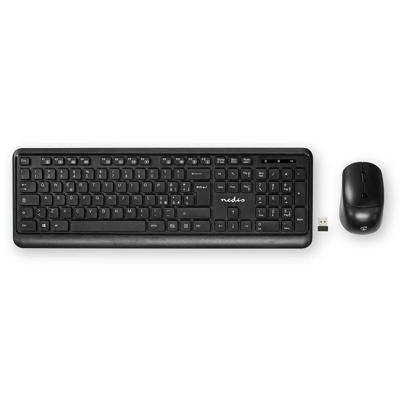 Nedis Muis en Toetsenbordset | Draadloos | USB | QWERTY | Italiaans | 1 stuks - KBMCW100BKIT KBMCW100BKIT